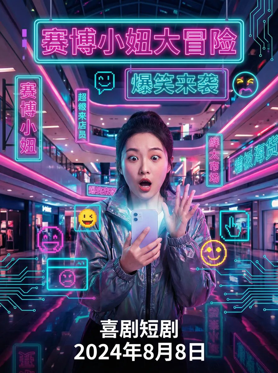 肏屄 搞笑喜剧短剧 - 赛博小妞大冒险海报